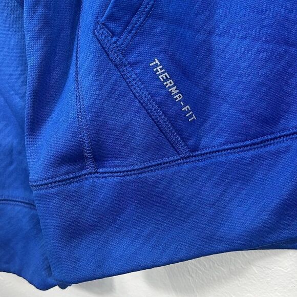 🔥 NIKE THERMA-FIT Polyester HOODIE Pullover Sweatshirt - Blue Patterned - Sz M - Picture 3 of 8
